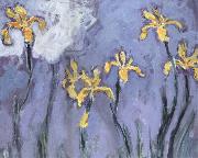 Claude Monet Yellow Irises with Pink Cloud painting
